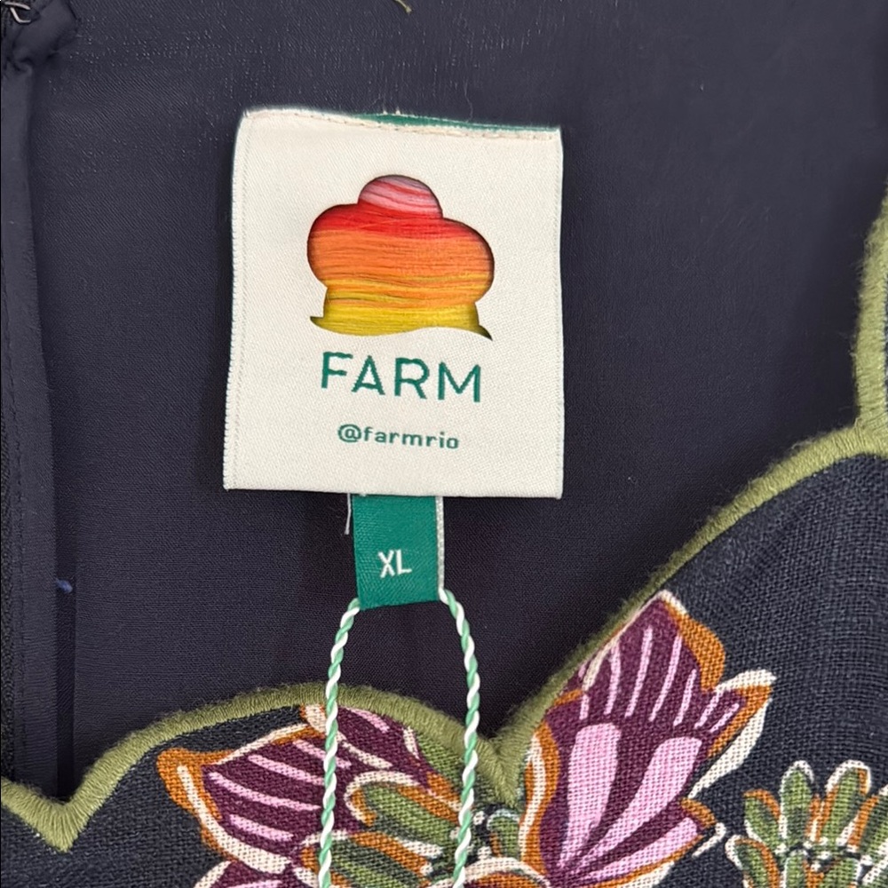 FARM Rio Black Maxi Dress with Pink and Green Embroidery - Picture 5 of 12